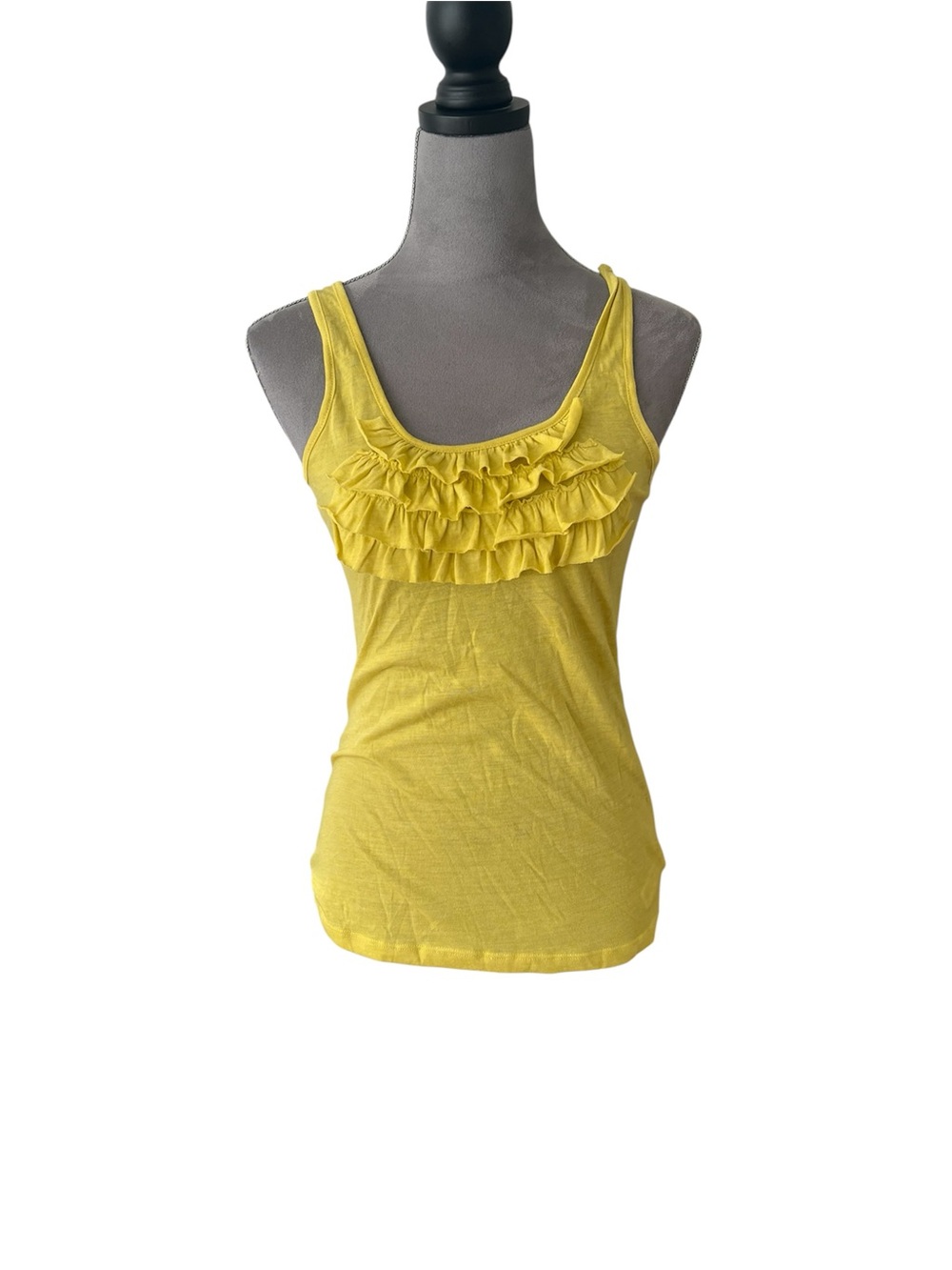Forever 21 Yellow Ruffle Scoop Tank